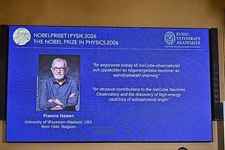 Francis Halzen wins the Nobel Prize in Physics for discovering the origin of high-energy neutrinos, "ghost particles" arriving from outer space