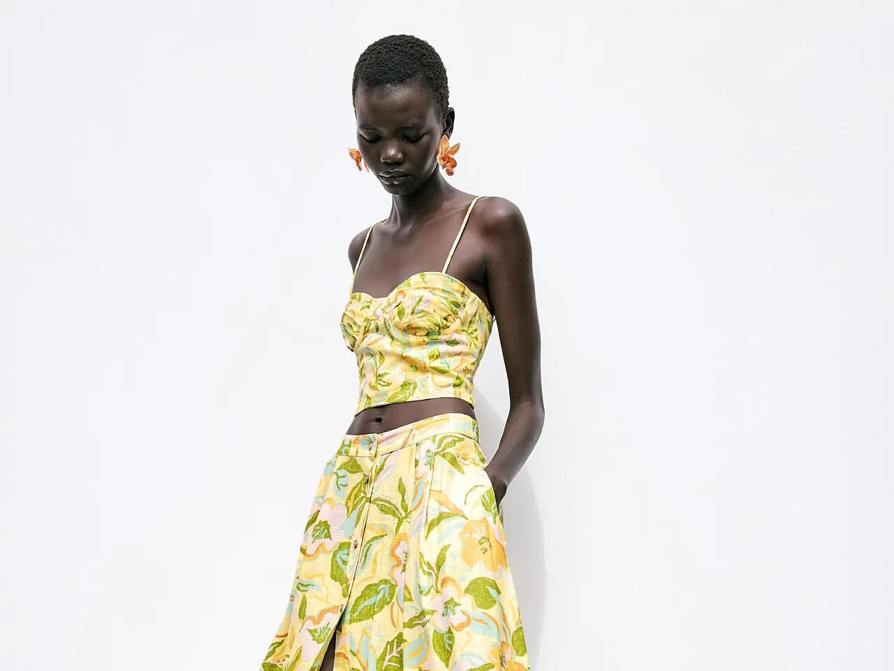 printed dress with pleated skirt zara ZARA PRINTED DRESS WITH PLEATED SKIRT