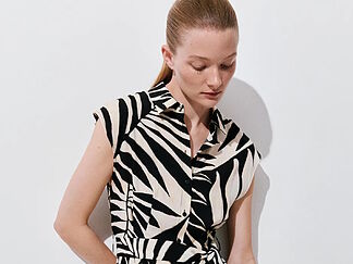 Mango and Stradivarius dresses with a flattering tummy-skimming effect