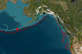 A magnitude 6.5 earthquake shakes the coasts of Alaska